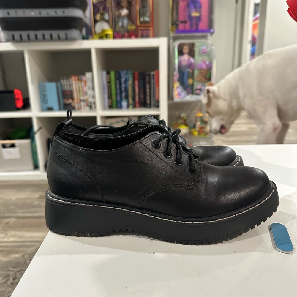Madden Girl Black Lace-Up Loafers
